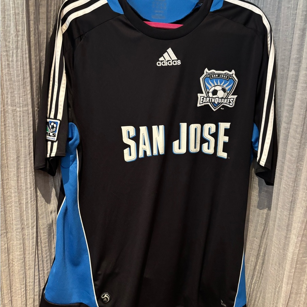 Adidas 2008/09 San Jose Earthquakes Black and Blue Home Soccer Jersey